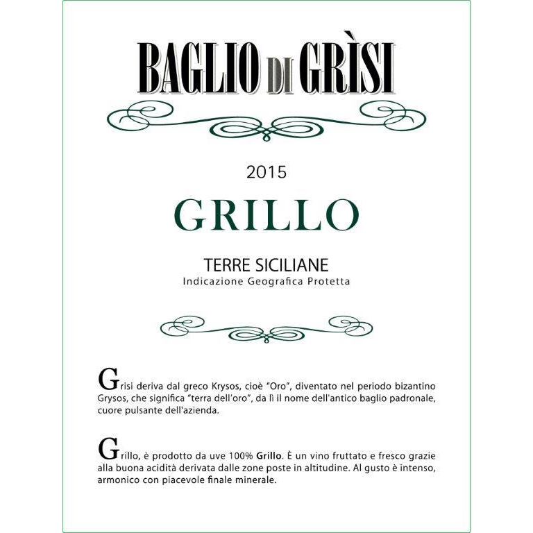 Baglio Di Grisi Sicily Grillo 750ml - Available at Wooden Cork