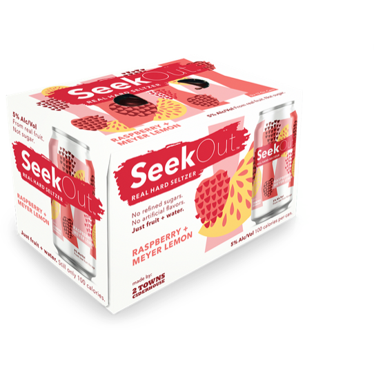 SeekOut Seltzer Raspberry + Meyer Lemon Hard Seltzer 6pk - Available at Wooden Cork