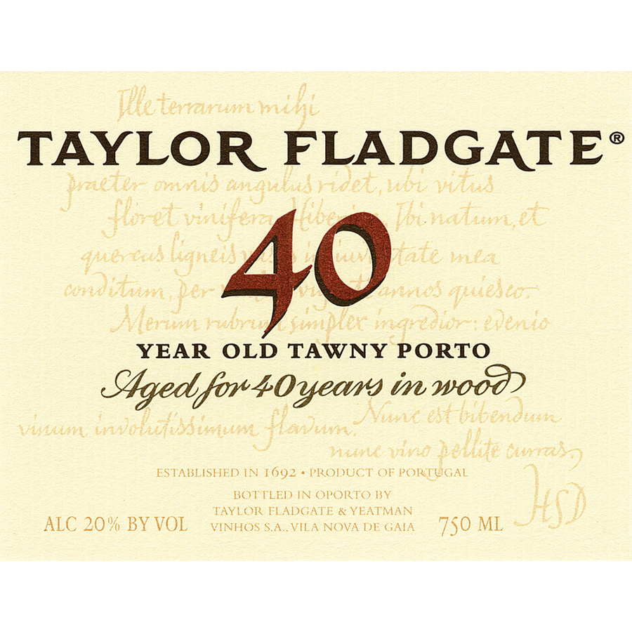 Taylor Fladgate Aged Tawny Port 40Yr 750ml - Available at Wooden Cork