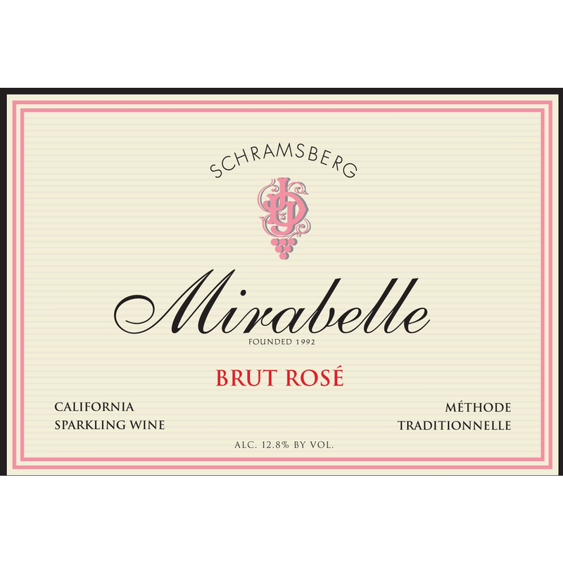 Schramsberg Mirabelle North Coast Brut Rose Blend 750ml - Available at Wooden Cork