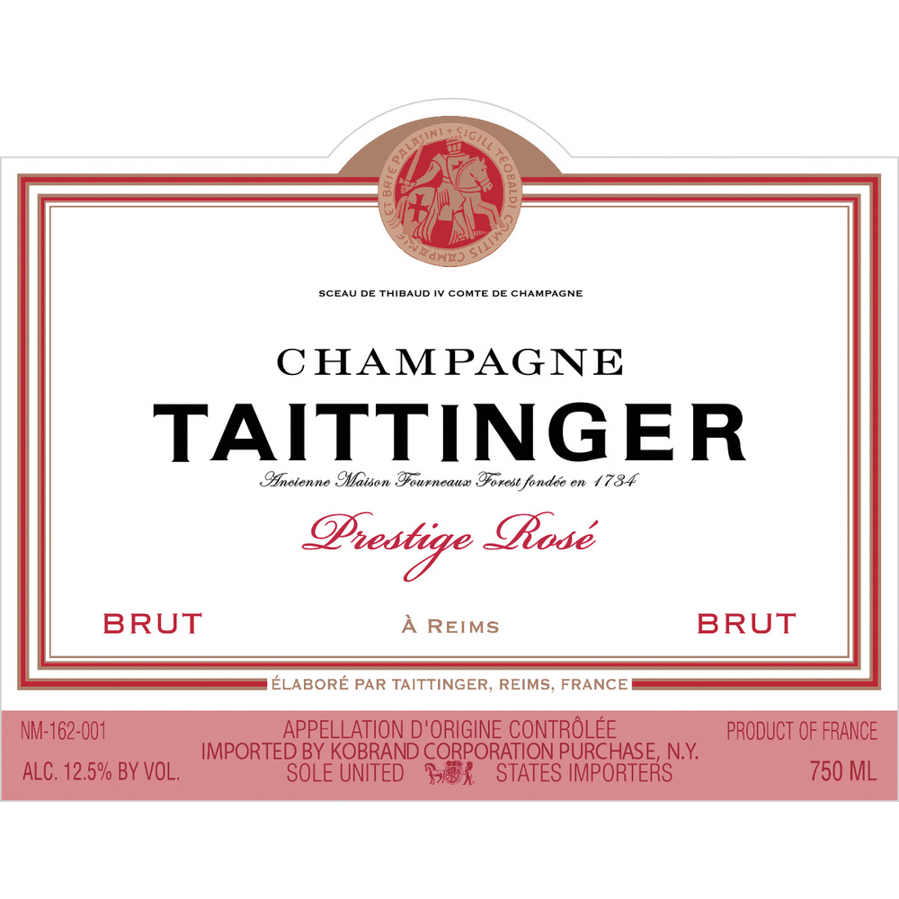 Taittinger Champagne Brut Prestige Rose Champagne Blend 750ml - Available at Wooden Cork