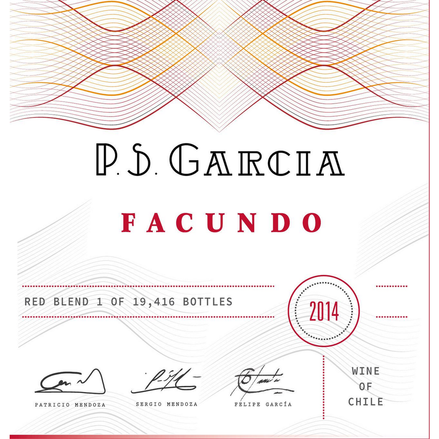 P.S. Garcia Facundo Chile Red Blend 750ml - Available at Wooden Cork