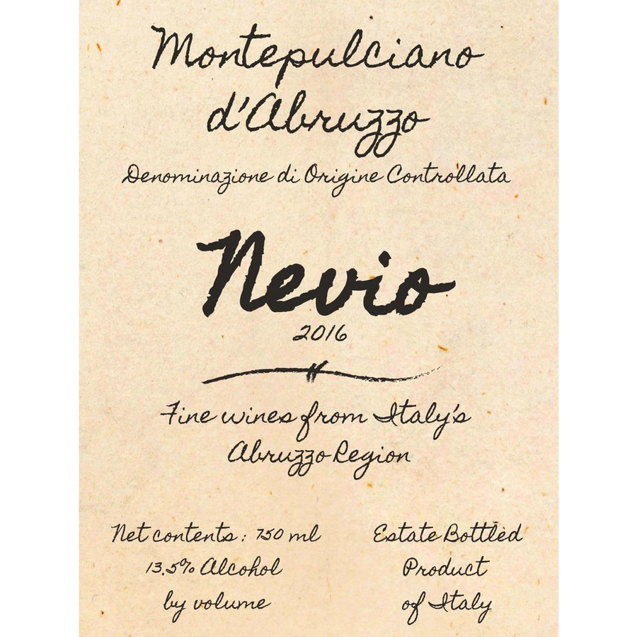 Nevio Montepulciano D'Abruzzo DOC Montepulciano 750ml - Available at Wooden Cork