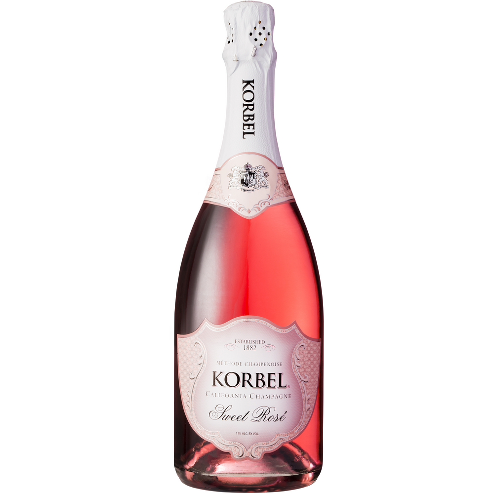 Korbel Sparkling California Sweet Rose Sparkling Champagne 750ml - Available at Wooden Cork