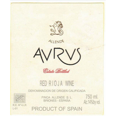 Finca Allende Aurus Rioja Tempranillo 750ml - Available at Wooden Cork