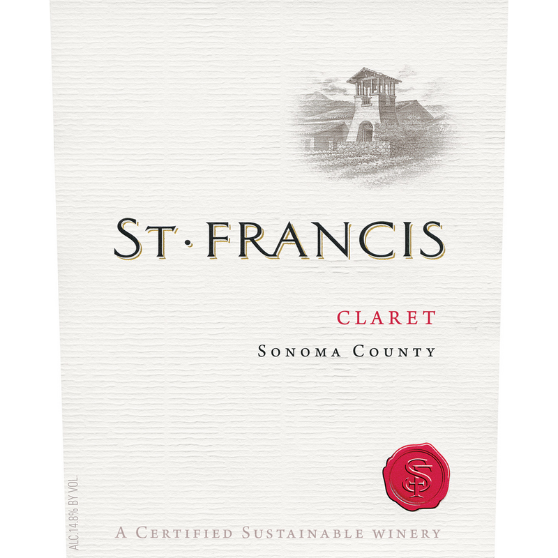 St. Francis Claret Sonoma County Red Bordeaux Blend 750ml - Available at Wooden Cork