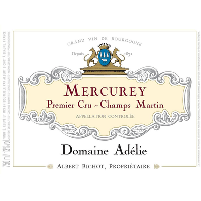 Albert Bichot Mercurey 1er Cru Champs Martin Domaine Adelie Pinot Noir 750ml - Available at Wooden Cork