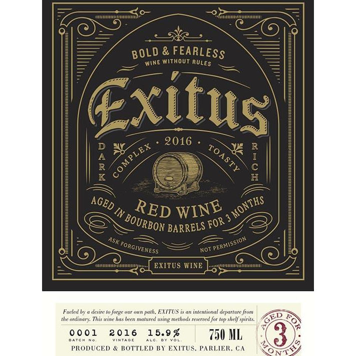 Exitus Bourbon Barrel California Red Blend 750ml - Available at Wooden Cork
