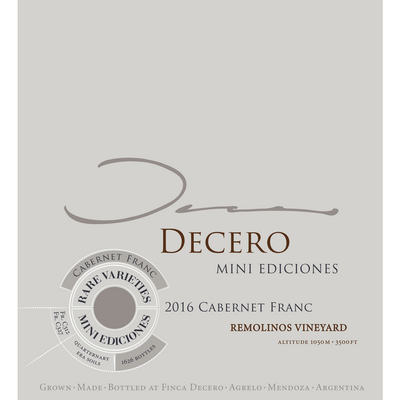 Finca Decero Agrelo Remolinos Vineyard Cabernet Franc 750ml - Available at Wooden Cork