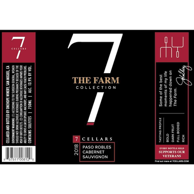 7Cellars The Farm Collection Paso Robles Cabernet Sauvignon 750ml - Available at Wooden Cork