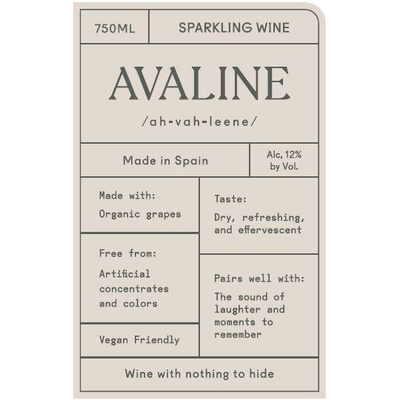 Avaline Spain Sparkling 750ml - Available at Wooden Cork