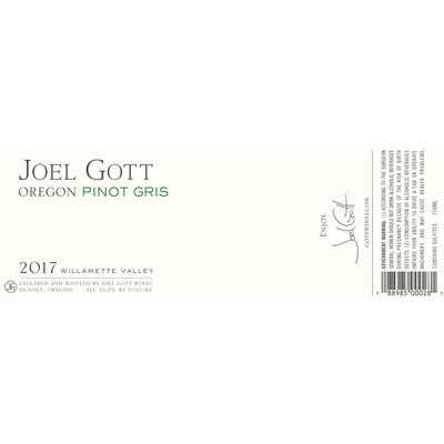 Joel Gott Willamette Valley Pinot Gris 750ml - Available at Wooden Cork