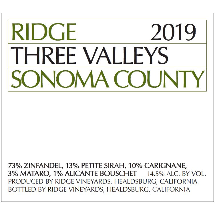 Ridge Three Valleys Red Blend 750ml - Available at Wooden Cork