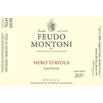 Feudo Montoni Vigna Lagnusa Sicilia IGT Nero D'Avola 750ml - Available at Wooden Cork