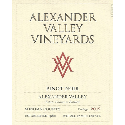 Alexander Valley Vineyards Estate Pinot Noir 750ml - Available at Wooden Cork