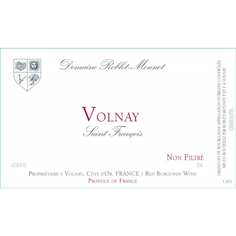 Roblet Monnot Volnay Saint Francois Pinot Noir 750ml - Available at Wooden Cork