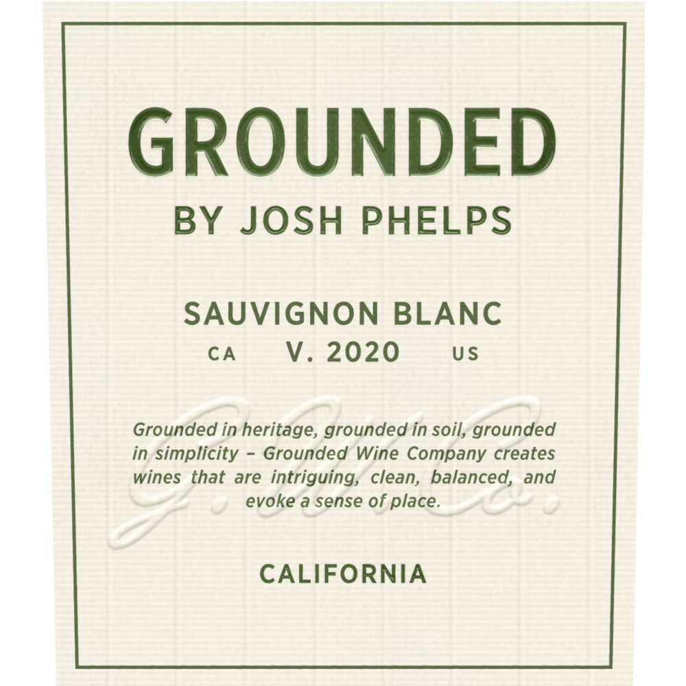 Grounded by Josh Phelps California Sauvignon Blanc 750ml - Available at Wooden Cork