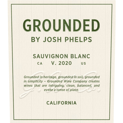 Grounded by Josh Phelps California Sauvignon Blanc 750ml - Available at Wooden Cork