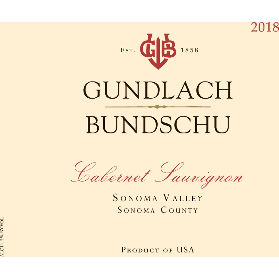 Gundlach Bundschu Sonoma Valley Cabernet Sauvignon 750ml - Available at Wooden Cork