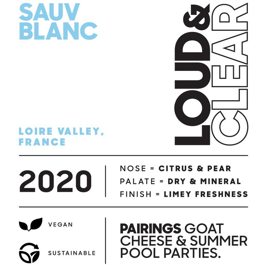 Loud & Clear Loire Valley Sauvignon Blanc 750ml - Available at Wooden Cork