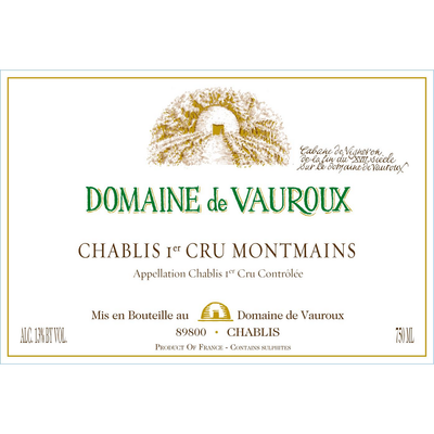 Domaine de Vauroux Chablis 1er Cru Montmains Chardonnay 750ml - Available at Wooden Cork