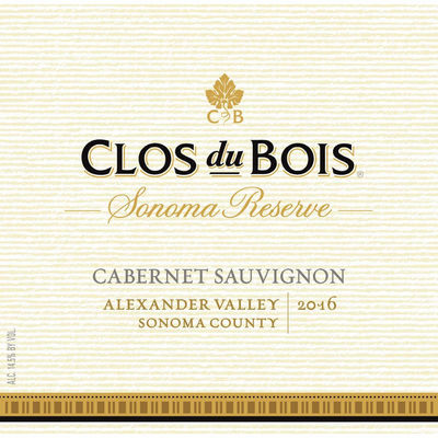 Clos Du Bois Reserve Alexander Valley Cabernet Sauvignon 750ml - Available at Wooden Cork
