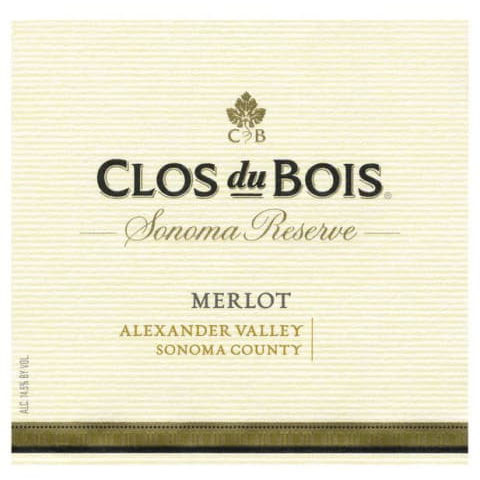Clos Du Bois Reserve Alexander Valley Merlot 750ml - Available at Wooden Cork
