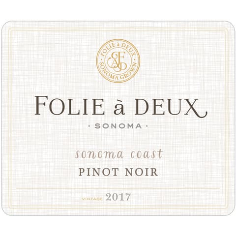 Folie A Deux Sonoma Coast Pinot Noir 750ml - Available at Wooden Cork