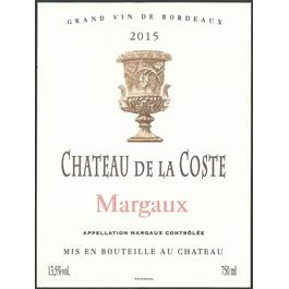 Chateau de la Coste Margaux AOC Red Bordeaux Blend 750ml - Available at Wooden Cork