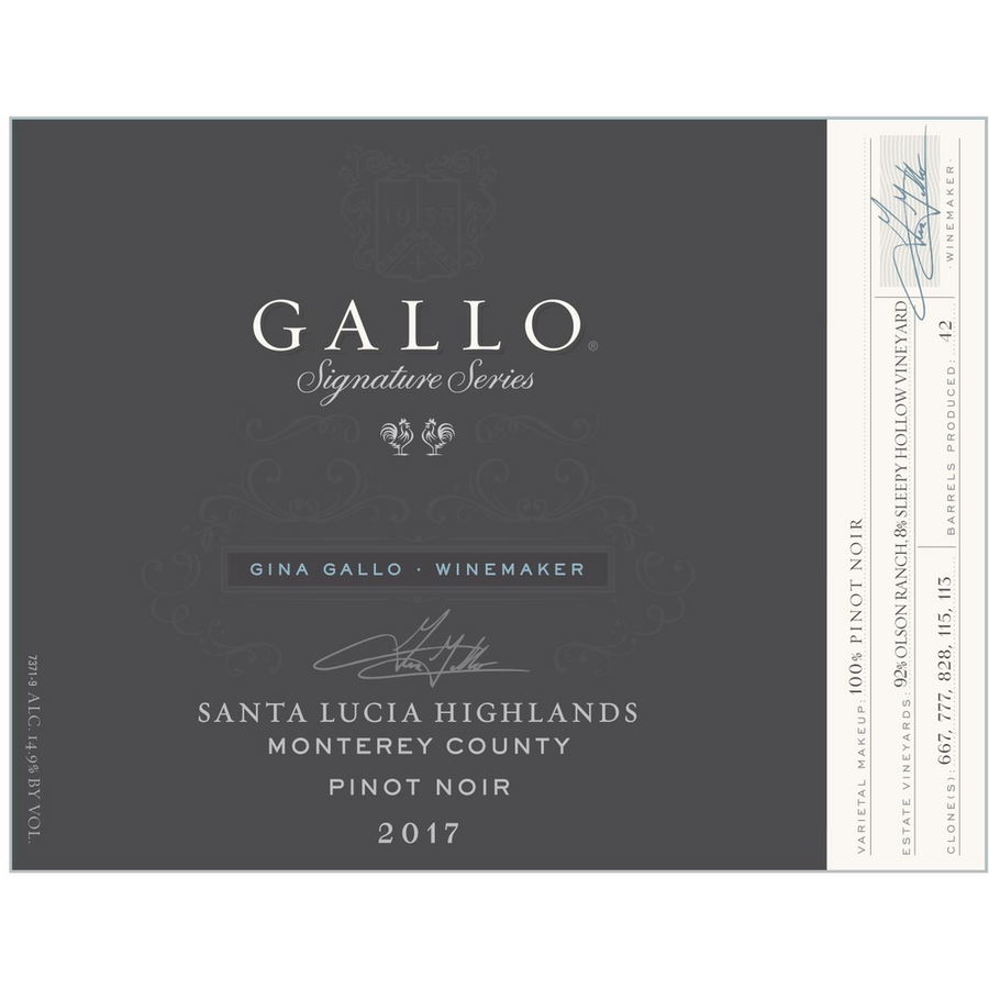 Gallo Signature Series Santa Lucia Highlands/Monterey County Pinot Noir 750ml - Available at Wooden Cork