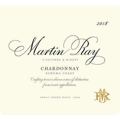 Martin Ray Sonoma Coast Chardonnay 750ml - Available at Wooden Cork