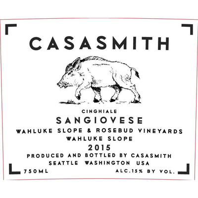 Casa Smith Wahluke Slope Cinghiale Sangiovese 750ml - Available at Wooden Cork