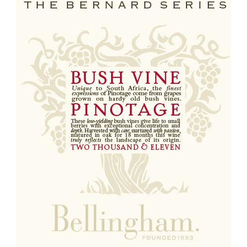 Bellingham The Bernard Series Bush Vine Pinotage 750ml - Available at Wooden Cork