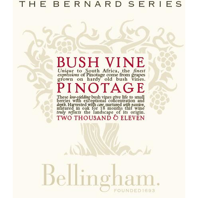 Bellingham The Bernard Series Bush Vine Pinotage 750ml - Available at Wooden Cork