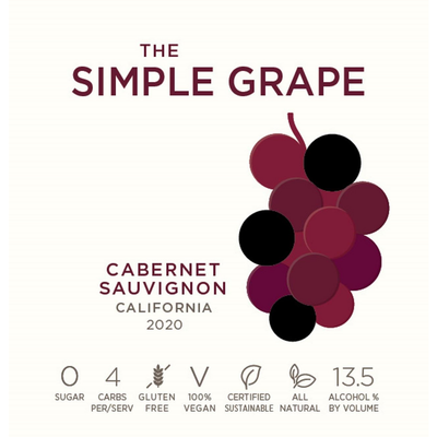 The Simple Grape California Cabernet 750ml - Available at Wooden Cork