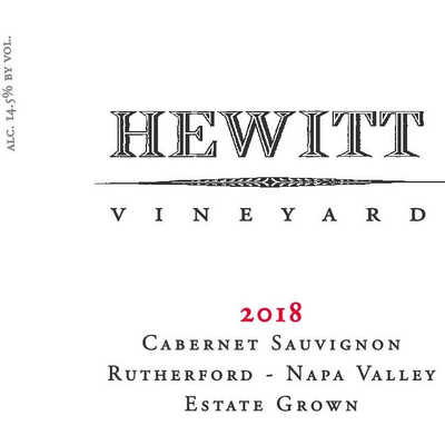 Hewitt Vineyard Napa Valley Cabernet Sauvignon 750ml - Available at Wooden Cork