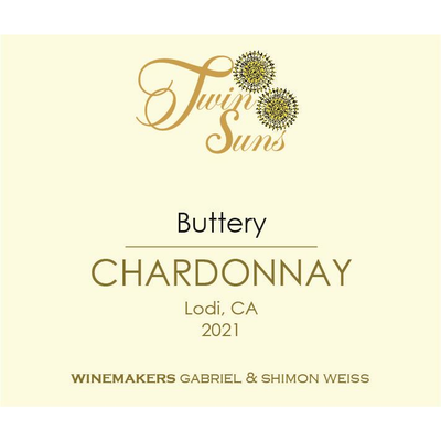 Twin Suns California Buttery Chardonnay 750ml - Available at Wooden Cork
