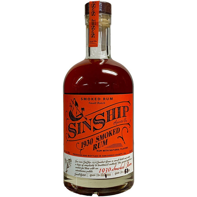 SinShip 1930 Smoked Rum - Available at Wooden Cork
