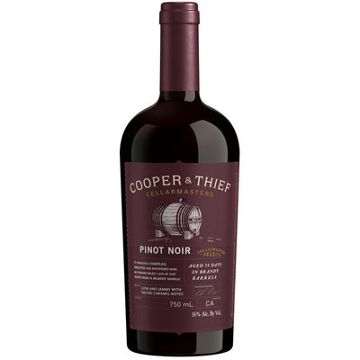 Cooper & Thief Pinot Noir Aged 75 Days In Brandy Barrels California - Available at Wooden Cork