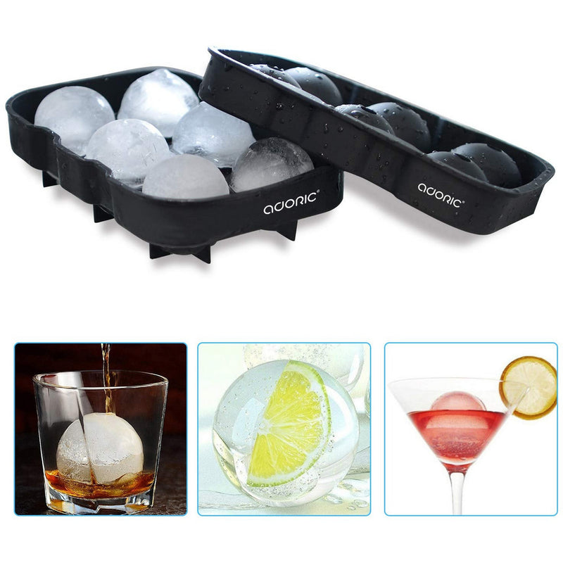 Ice Cube Trays Mold Silicone Sphere Ice Ball Maker with Lid for