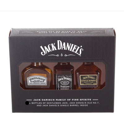 Jack Daniel's 375ml Gift Set Black Label, Gentleman Jack, Single Barrel Select Straight Bourbon Whiskey - Available at Wooden Cork