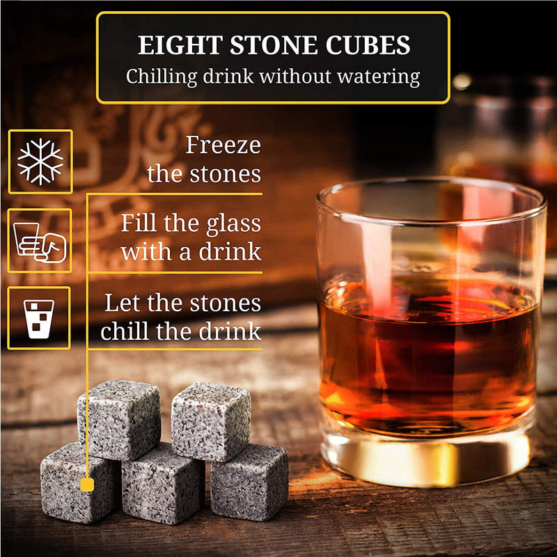 Whiskey Glasses Set & Stones - Available at Wooden Cork