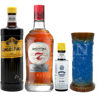 Angostura 7 Year Rum, Amaro & Aromatic Bitters Bundle with Tiki Mug - Available at Wooden Cork