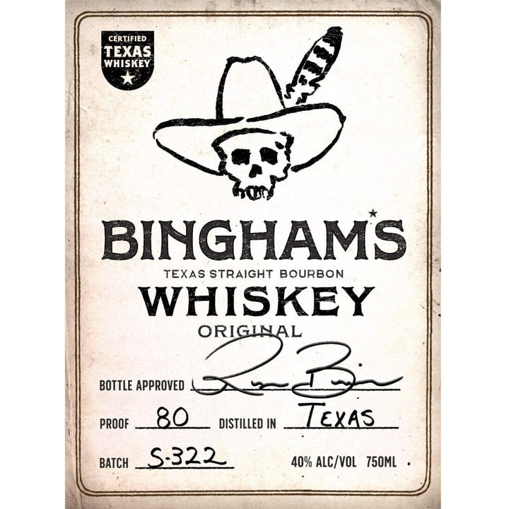 Bingham’s Original Texas Straight Bourbon by Ryan Bingham