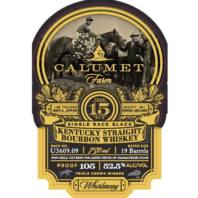 Calumet Farm 15 Year Old Single Rack Black Bourbon Whiskey - Available at Wooden Cork