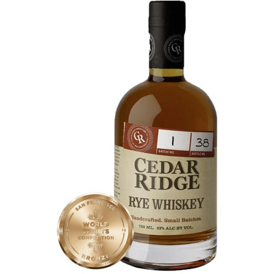 Cedar Ridge Rye Whiskey - Available at Wooden Cork