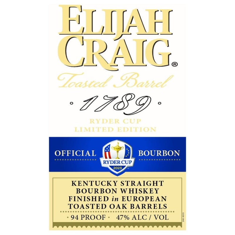 Elijah Craig Ryder Cup 2023 Kentucky Straight Bourbon