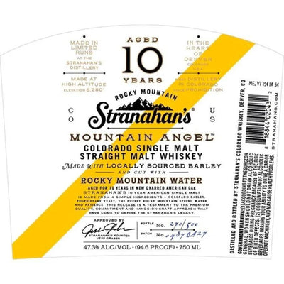 Stranahan’s Mountain Angel 10 Year Old Whiskey - Available at Wooden Cork
