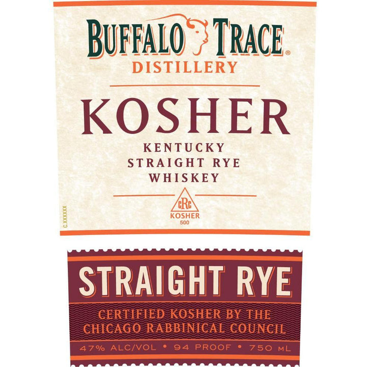 Buffalo Trace Kosher Straight Rye Whiskey - Available at Wooden Cork