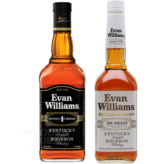 Evan Williams Black Label Bourbon & 100 Proof Bottled In Bond Bundle - Available at Wooden Cork